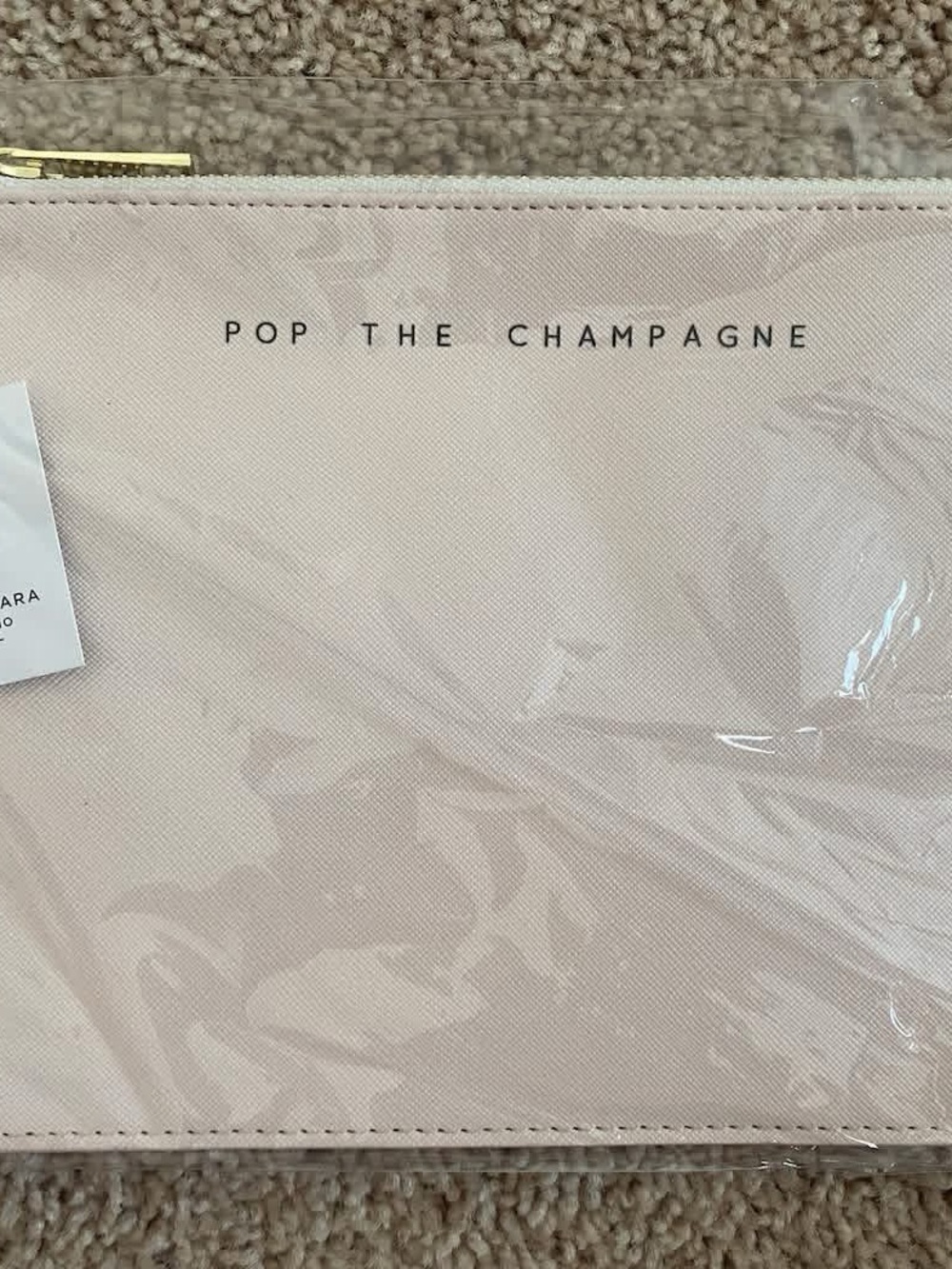 Pop The Champagne Pink Wristlet Pouch